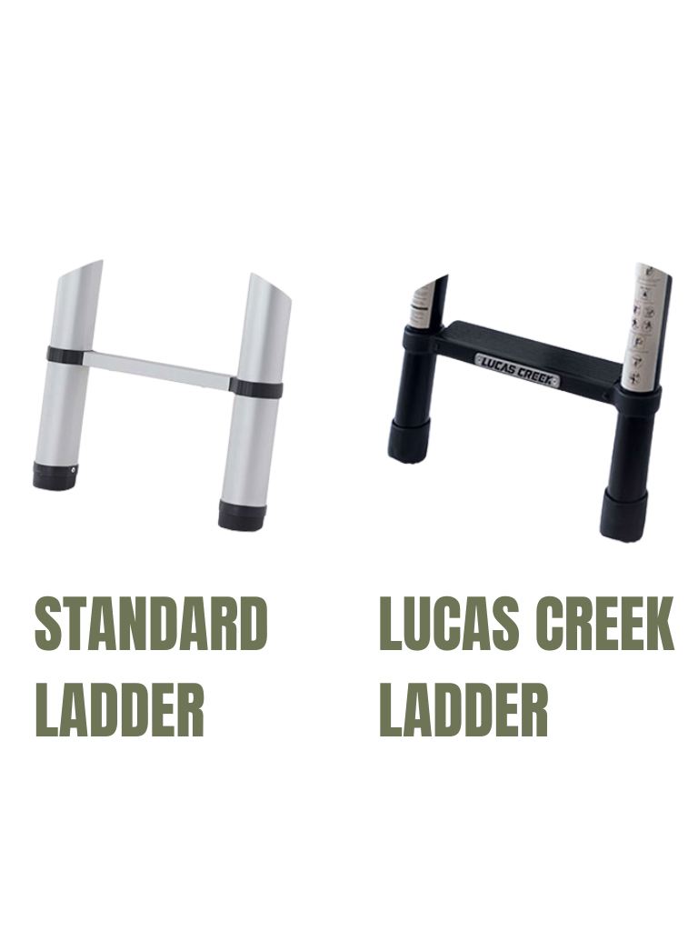 Roof Top Tent Ladder – Angled Wide Rung