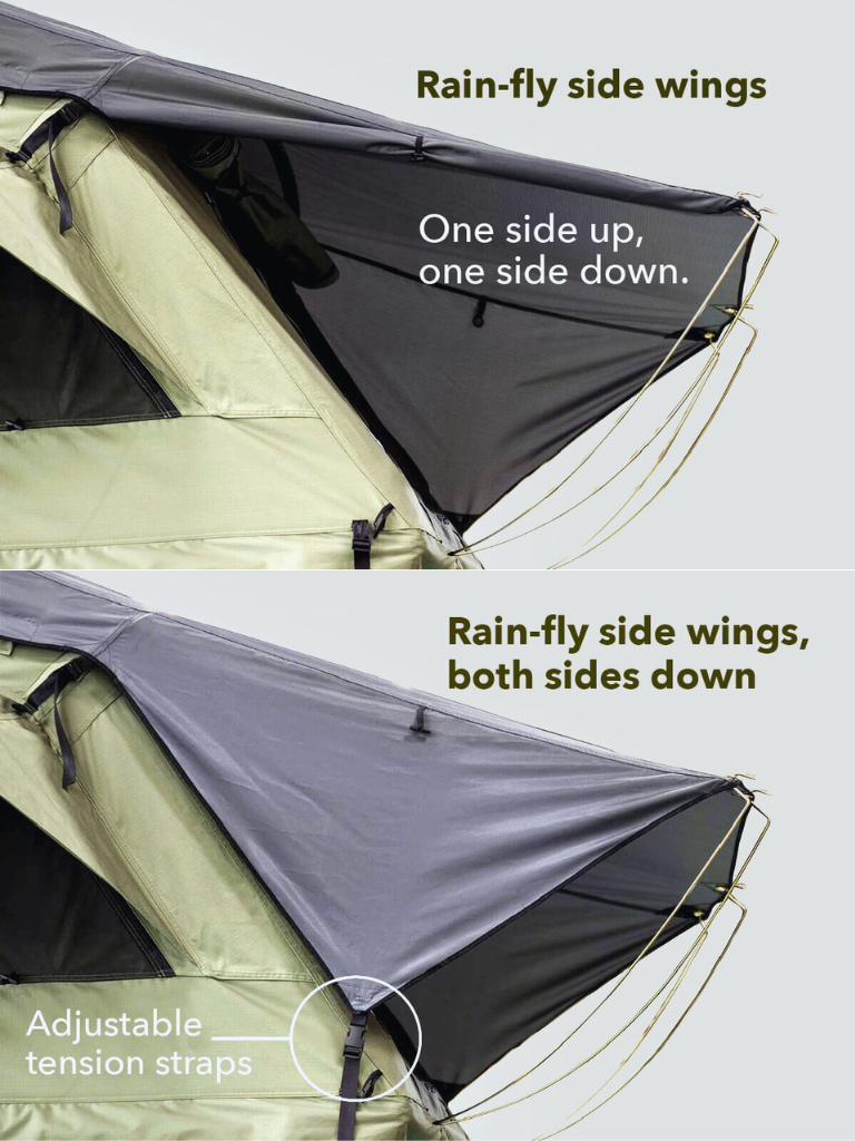 Lucas Creek Gen 3 Soft Shell Rooftop Tent - Natural Green