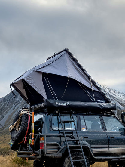 Side view of the Luxe hardshell tent - premium in a narrower shell - high quality with long warranty