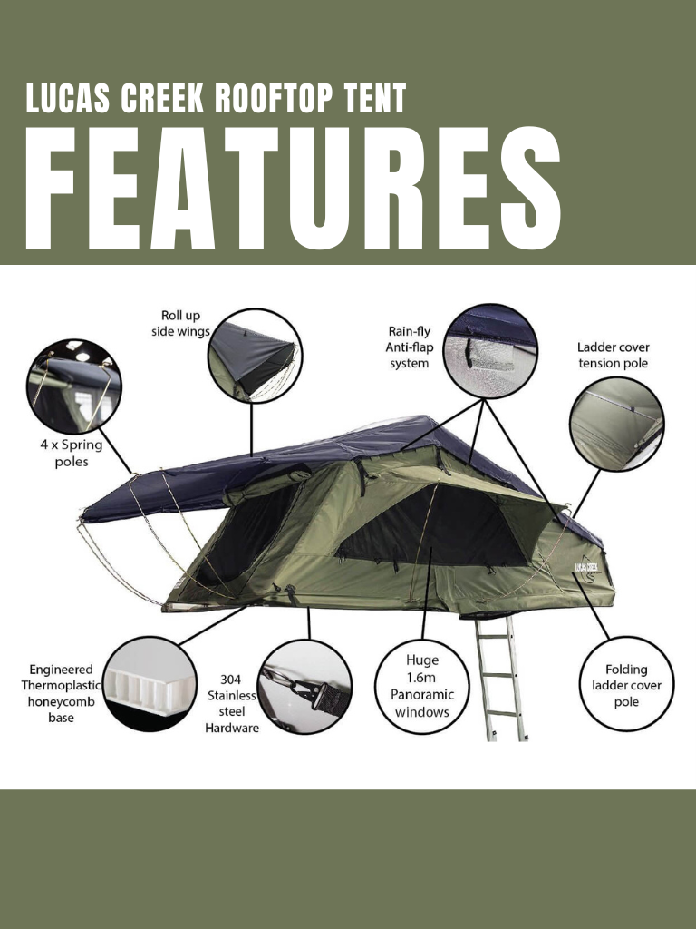 Lucas Creek Gen 3 Soft Shell Rooftop Tent - Natural Green