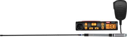 Walkie talkie with telescopic antenna on a white background